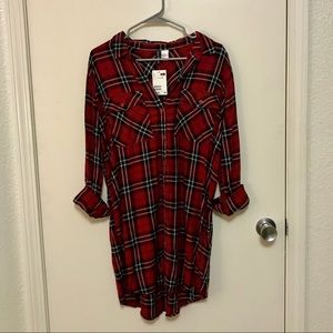 Flannel Shirt Dress